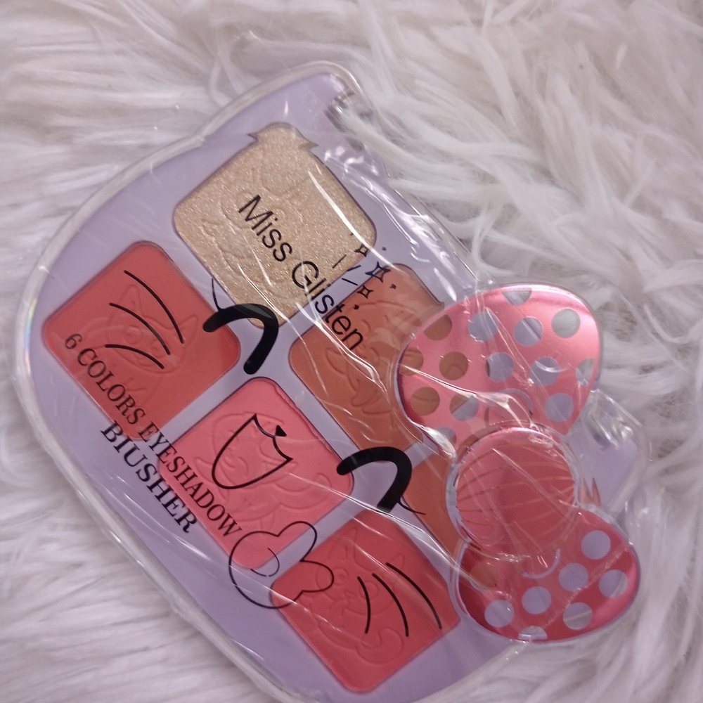 6-Color Eyeshadow Palette - Pink, Orange, Gold